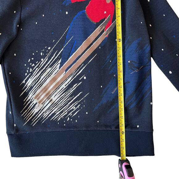 ZARA Men's Ski Sweater Medium Knit Navy Blue Polka Dot Streetwear 4087/401 - Picture 11 of 13